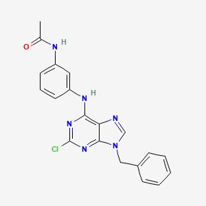 Acetamide, N-(3-((2-chloro-9-(phenylmethyl)-9H-purin-6-yl)amino)phenyl)-