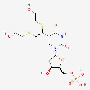 ((2R,3S,5R)-5-(5-((R)-1,2-Bis((2-hydroxyethyl)thio)ethyl)-2,4-dioxo-3,4-dihydropyrimidin-1(2H)-yl)-3-hydroxytetrahydrofuran-2-yl)methyl dihydrogen phosphate