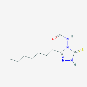 N-(3-Heptyl-5-sulfanylidene-1,5-dihydro-4H-1,2,4-triazol-4-yl)acetamide