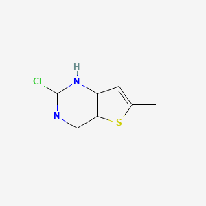 molecular formula C7H7ClN2S B12938176 2-Chloro-6-methyl-1,4-dihydrothieno[3,2-d]pyrimidine 