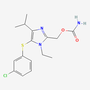 B12938250 2-Carbamoyloxymethyl-5-(3-chlorophenylthio)-1-ethyl-4-isopropyl-1H-imidazole CAS No. 178979-43-6