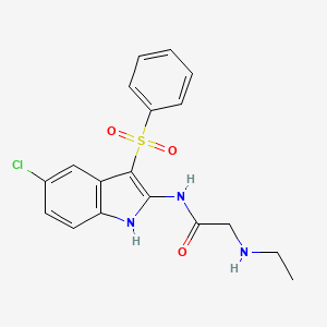 N-(5-Chloro-3-(phenylsulfonyl)-1H-indol-2-yl)-2-(ethylamino)acetamide