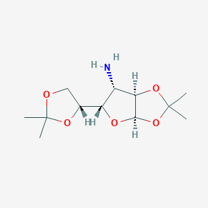 molecular formula C12H21NO5 B12938551 (3AR,5S,6S,6aR)-5-((R)-2,2-dimethyl-1,3-dioxolan-4-yl)-2,2-dimethyltetrahydrofuro[2,3-d][1,3]dioxol-6-amine 