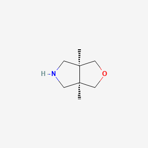 molecular formula C8H15NO B12938568 (3AR,6aS)-3a,6a-dimethyl-hexahydro-1H-furo[3,4-c]pyrrole 