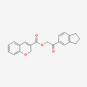 2-(2,3-Dihydro-1H-inden-5-yl)-2-oxoethyl 2H-chromene-3-carboxylate