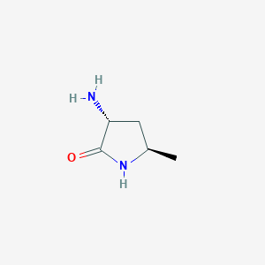 molecular formula C5H10N2O B12938805 (3R,5R)-3-Amino-5-methylpyrrolidin-2-one 