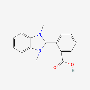 molecular formula C16H16N2O2 B12939035 2-(1,3-Dimethyl-2,3-dihydro-1H-benzimidazol-2-yl)benzoic acid CAS No. 178814-08-9