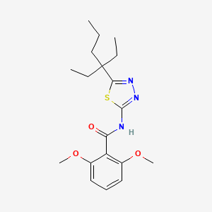 molecular formula C19H27N3O3S B12939130 N-(5-(3-Ethylhexan-3-yl)-1,3,4-thiadiazol-2-yl)-2,6-dimethoxybenzamide CAS No. 82559-33-9