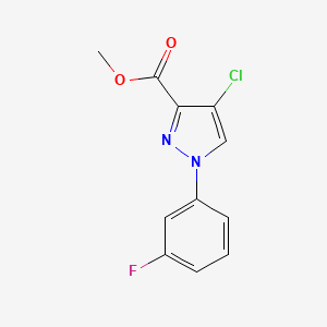 molecular formula C11H8ClFN2O2 B12939139 Methyl 4-chloro-1-(3-fluorophenyl)-1H-pyrazole-3-carboxylate 