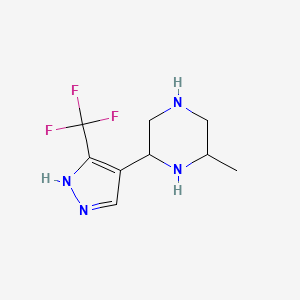 2-Methyl-6-(3-(trifluoromethyl)-1H-pyrazol-4-yl)piperazine