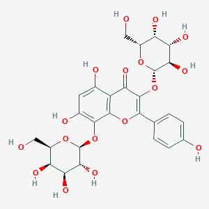 5,7-dihydroxy-2-(4-hydroxyphenyl)-3,8-bis[[(2S,3R,4S,5R,6R)-3,4,5-trihydroxy-6-(hydroxymethyl)oxan-2-yl]oxy]chromen-4-one