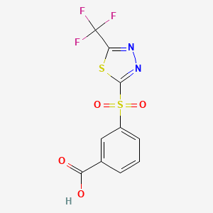 3-[5-(Trifluoromethyl)-1,3,4-thiadiazole-2-sulfonyl]benzoic acid