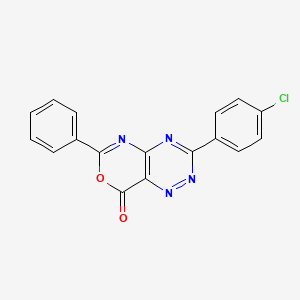 molecular formula C17H9ClN4O2 B12939201 3-(4-Chlorophenyl)-6-phenyl-8H-[1,3]oxazino[4,5-e][1,2,4]triazin-8-one CAS No. 650608-90-5