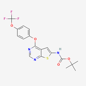 tert-Butyl (4-(4-(trifluoromethoxy)phenoxy)thieno[2,3-d]pyrimidin-6-yl)carbamate