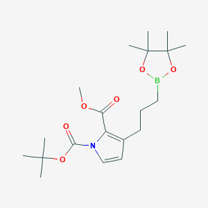 1-(tert-Butyl) 2-methyl 3-(3-(4,4,5,5-tetramethyl-1,3,2-dioxaborolan-2-yl)propyl)-1H-pyrrole-1,2-dicarboxylate