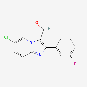 6-Chloro-2-(3-fluorophenyl)imidazo[1,2-a]pyridine-3-carbaldehyde