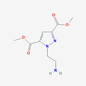 molecular formula C9H13N3O4 B12939463 Dimethyl 1-(2-aminoethyl)-1H-pyrazole-3,5-dicarboxylate 