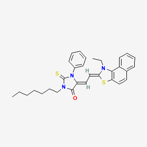 5-(2-(1-Ethylnaphtho[1,2-d]thiazol-2(1H)-ylidene)ethylidene)-3-heptyl-1-phenyl-2-thioxoimidazolidin-4-one