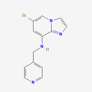 molecular formula C13H11BrN4 B12939539 6-Bromo-N-[(pyridin-4-yl)methyl]imidazo[1,2-a]pyridin-8-amine CAS No. 676370-49-3