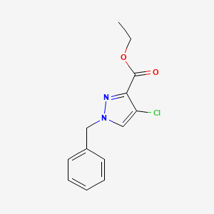 molecular formula C13H13ClN2O2 B12939551 Ethyl 1-benzyl-4-chloro-1H-pyrazole-3-carboxylate 