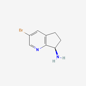 molecular formula C8H9BrN2 B12939568 (R)-3-Bromo-6,7-dihydro-5H-cyclopenta[b]pyridin-7-amine 