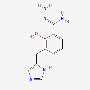 molecular formula C11H13N5O B12939590 3-((1H-Imidazol-5-yl)methyl)-2-hydroxybenzimidohydrazide 