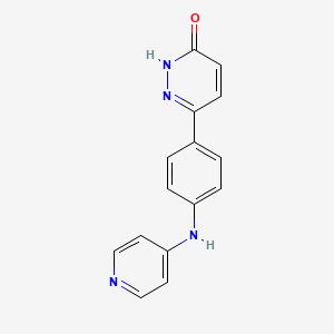 molecular formula C15H12N4O B12939599 3(2H)-Pyridazinone, 6-(4-(4-pyridinylamino)phenyl)- CAS No. 98326-38-6