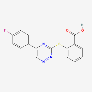 molecular formula C16H10FN3O2S B12939619 2-{[5-(4-Fluorophenyl)-1,2,4-triazin-3-yl]sulfanyl}benzoic acid CAS No. 87992-31-2