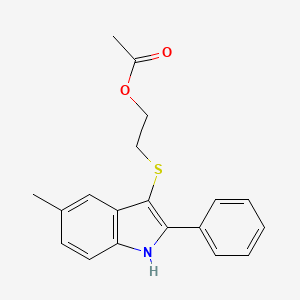 2-((5-Methyl-2-phenyl-1H-indol-3-yl)thio)ethyl acetate