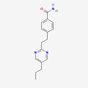 molecular formula C16H19N3O B12939658 4-(2-(5-Propylpyrimidin-2-yl)ethyl)benzamide CAS No. 88945-32-8