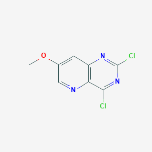 molecular formula C8H5Cl2N3O B12939662 2,4-Dichloro-7-methoxypyrido[3,2-d]pyrimidine 