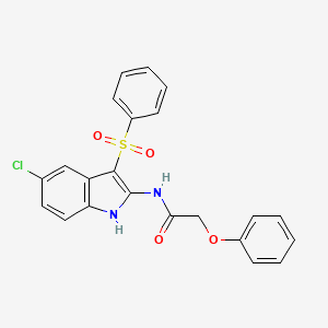 N-[3-(Benzenesulfonyl)-5-chloro-1H-indol-2-yl]-2-phenoxyacetamide