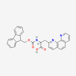 molecular formula C30H23N3O4 B12939691 2-((((9H-Fluoren-9-yl)methoxy)carbonyl)amino)-3-(1,10-phenanthrolin-2-yl)propanoic acid 