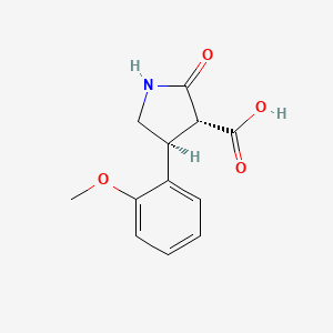 molecular formula C12H13NO4 B12939701 Rel-(3R,4S)-4-(2-methoxyphenyl)-2-oxopyrrolidine-3-carboxylic acid 