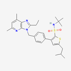 N-(tert-Butyl)-3-(4-((2-ethyl-5,7-dimethyl-3H-imidazo[4,5-b]pyridin-3-yl)methyl)phenyl)-5-isobutylthiophene-2-sulfonamide