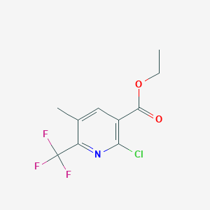 molecular formula C10H9ClF3NO2 B12939745 Ethyl 2-chloro-5-methyl-6-(trifluoromethyl)nicotinate 