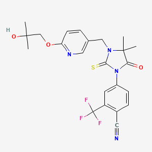 4-(3-((6-(2-Hydroxy-2-methylpropoxy)pyridin-3-yl)methyl)-4,4-dimethyl-5-oxo-2-thioxoimidazolidin-1-yl)-2-(trifluoromethyl)benzonitrile