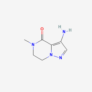 molecular formula C7H10N4O B12939769 3-Amino-5-methyl-6,7-dihydropyrazolo[1,5-a]pyrazin-4(5H)-one CAS No. 2041076-72-4