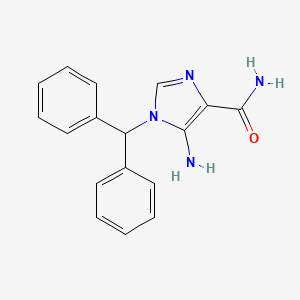 molecular formula C17H16N4O B12939799 5-Amino-1-(diphenylmethyl)-1H-imidazole-4-carboxamide CAS No. 127574-36-1