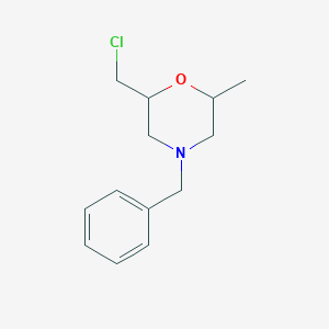 molecular formula C13H18ClNO B12939830 4-Benzyl-2-(chloromethyl)-6-methylmorpholine 