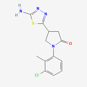 B1293986 4-(5-Amino-1,3,4-thiadiazol-2-yl)-1-(3-chloro-2-methylphenyl)pyrrolidin-2-one CAS No. 1142202-46-7