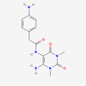 molecular formula C14H17N5O3 B12939877 N-(6-Amino-1,3-dimethyl-2,4-dioxo-1,2,3,4-tetrahydropyrimidin-5-yl)-2-(4-aminophenyl)acetamide CAS No. 794465-78-4