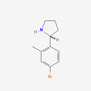 molecular formula C11H14BrN B12939885 (R)-2-(4-Bromo-2-methylphenyl)pyrrolidine 