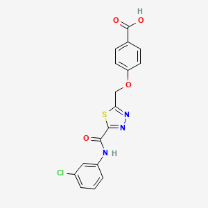 molecular formula C17H12ClN3O4S B1293990 4-[(5-{[(3-Chlorophenyl)amino]carbonyl}-1,3,4-thiadiazol-2-yl)methoxy]benzoic acid CAS No. 1142209-45-7