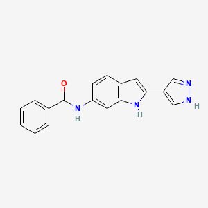 molecular formula C18H14N4O B12939901 N-(2-(1H-Pyrazol-4-yl)-1H-indol-6-yl)benzamide CAS No. 827318-34-3