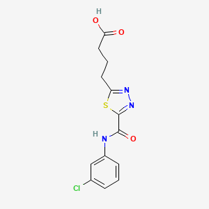 molecular formula C13H12ClN3O3S B1293991 4-(5-{[(3-Chlorophenyl)amino]carbonyl}-1,3,4-thiadiazol-2-yl)butanoic acid CAS No. 1142209-51-5