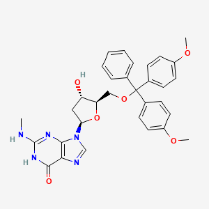 9-((2R,4S,5R)-5-((Bis(4-methoxyphenyl)(phenyl)methoxy)methyl)-4-hydroxytetrahydrofuran-2-yl)-2-(methylamino)-1H-purin-6(9H)-one