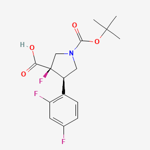 (3R,4R)-1-(tert-Butoxycarbonyl)-4-(2,4-difluorophenyl)-3-fluoropyrrolidine-3-carboxylic acid