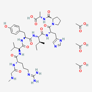 molecular formula C49H79N13O16 B12940005 H-Sar-Arg-Val-Tyr-Ile-His-Pro-Ala-OH.3CH3CO2H 