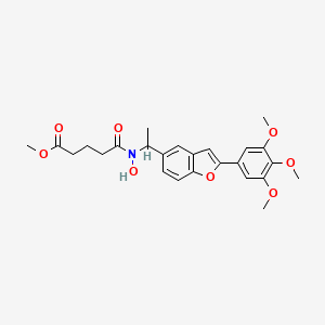 Methyl 5-(hydroxy(1-(2-(3,4,5-trimethoxyphenyl)benzofuran-5-yl)ethyl)amino)-5-oxopentanoate